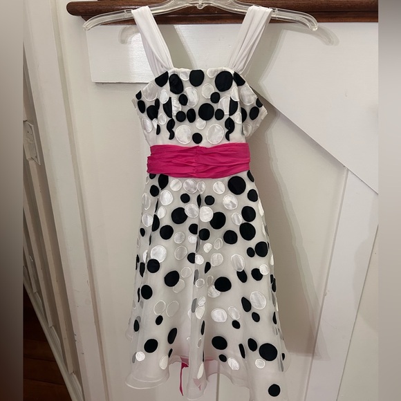 vintage jovani girls dress polka dots